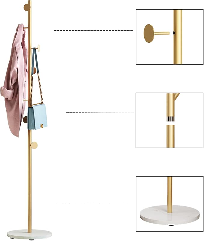 Gold Coat Racks, Metal Coat Rack Freestanding - Image 2