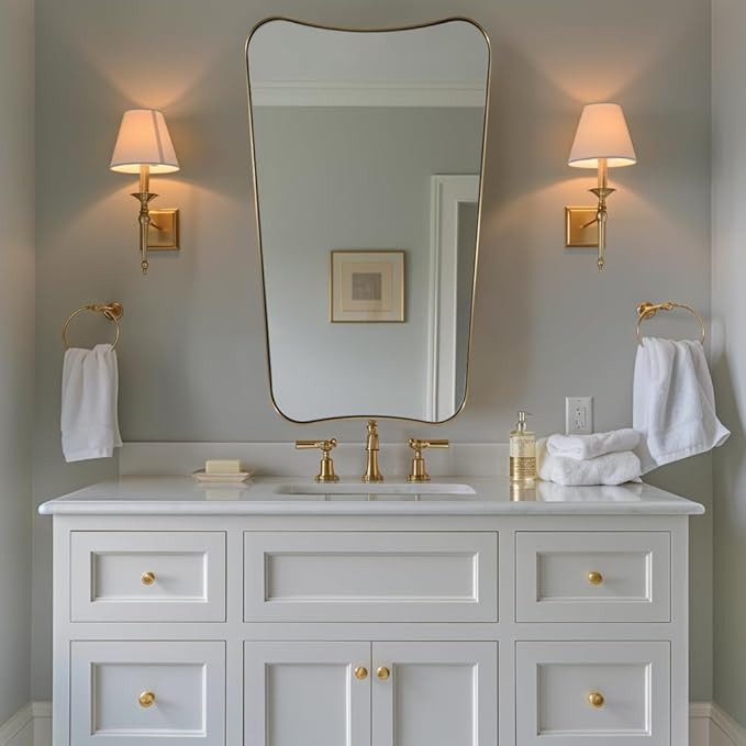ANDY STAR 24x40 Inch Mirror, Brushed Gold Bathroom Mirror - Image 3