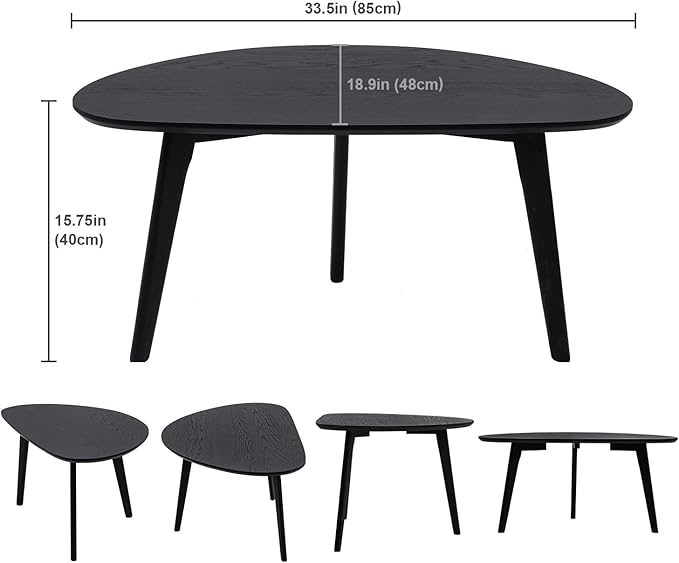 FIRMINANA Small Black Oval Coffee Table - Image 3