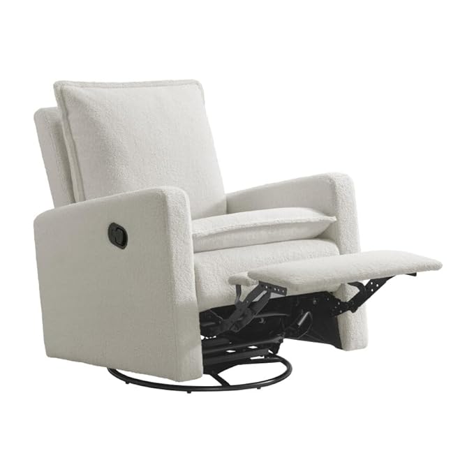 Oxford Baby Uptown Upholstered Swivel Glider and Recliner Nursery Chair - Image 5