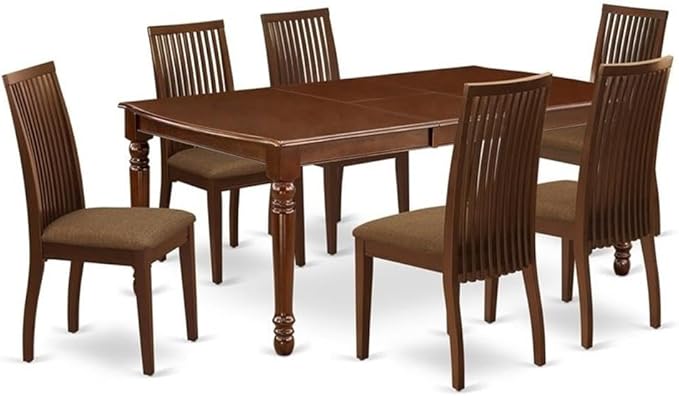 East West Furniture DOIP7-MAH-C 7 Piece Kitchen Table Set Consist of a by EastWestFurniture