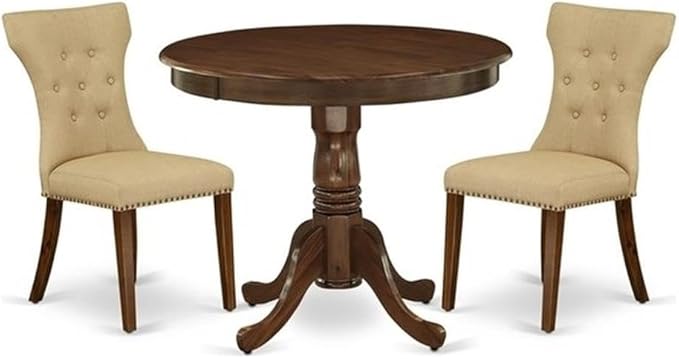 East West Furniture ANGA3-AWA-03 3 Piece Dining Set Contains a Round Dining by EastWestFurniture