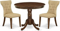 East West Furniture ANGA3-AWA-03 3 Piece Dining Set Contains a Round Dining by EastWestFurniture