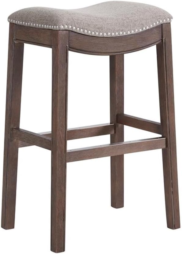 Alaterre Furniture Williston Bar Height Stool, Dark Brown, Solid Rubberwood - Image 5