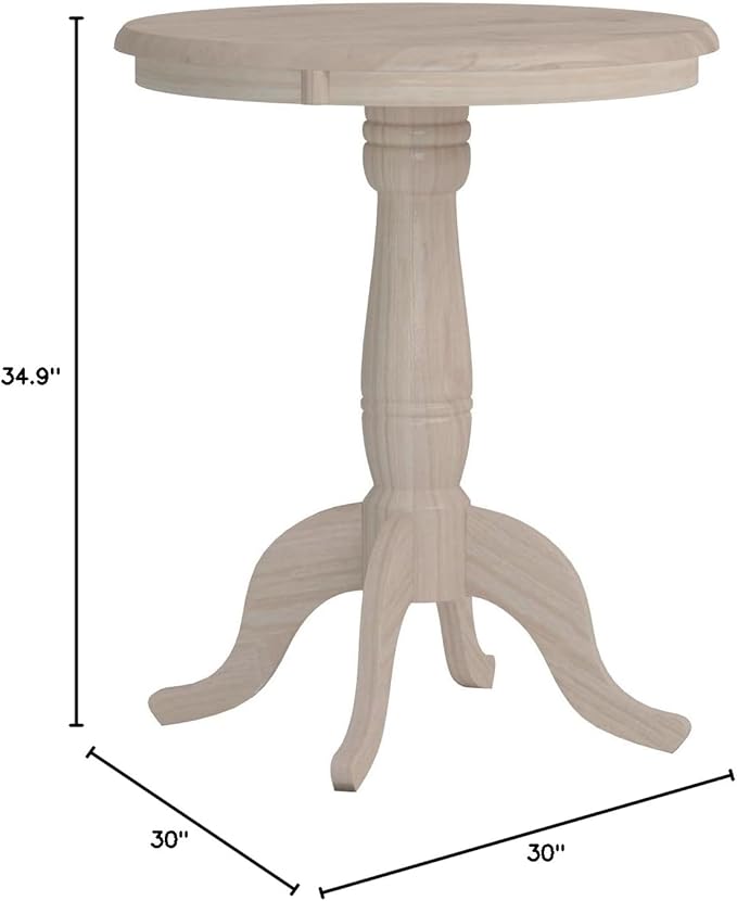 IC International Concepts 30" Round Top Pedestal Table, Counter Height-34.9" - Image 7