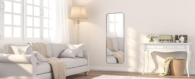 ANDY STAR 18" x 48" Full Length Wall Mirror, Large Brushed Gold Mirror - Image 9