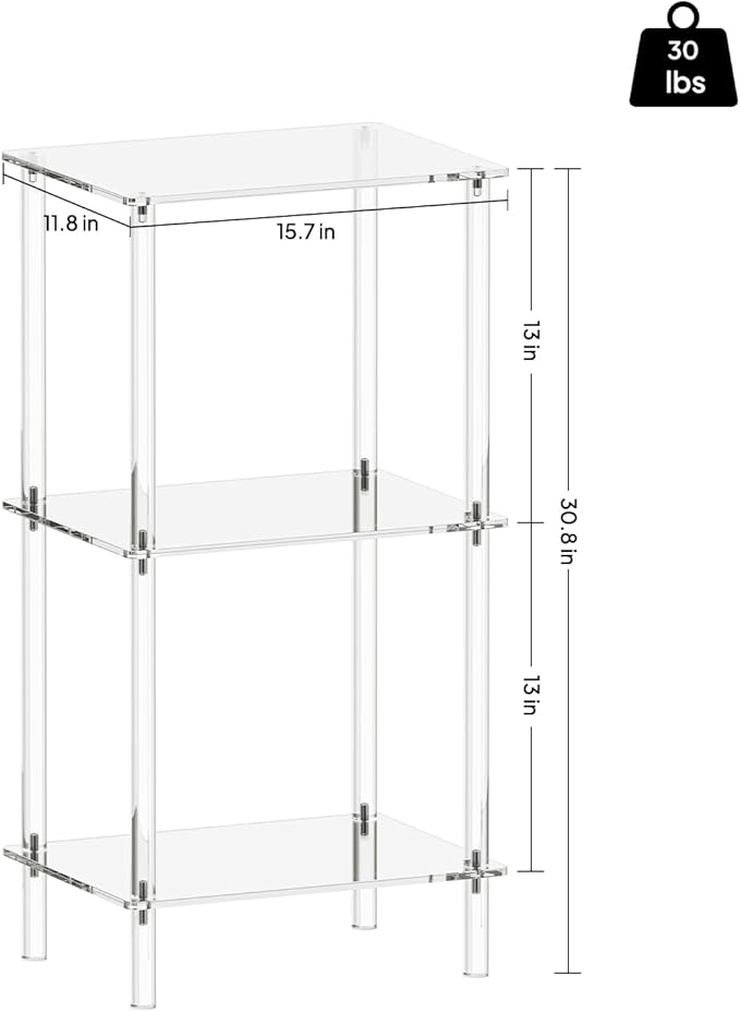 Aquiver Acrylic Tall Side Table - Image 3
