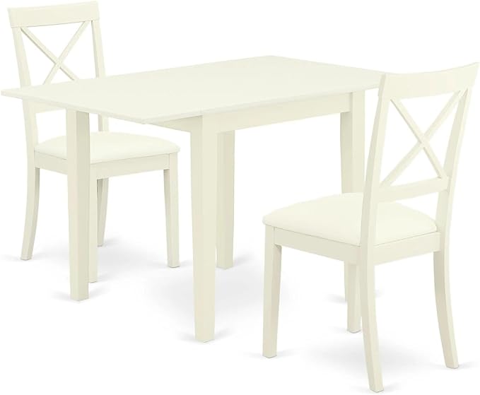 East West Furniture NDBO3-LWH-LC 3 Piece Dining Room Table Set Contains a by EastWestFurniture