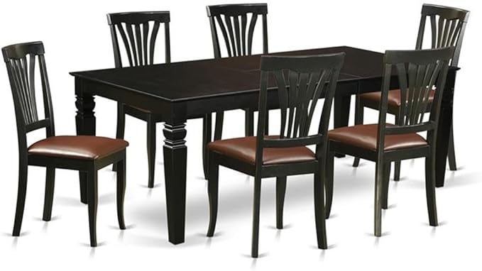 East West Furniture LGAV7-BLK-LC 7 Piece Kitchen Table & Chairs Set Consist of by EastWestFurniture