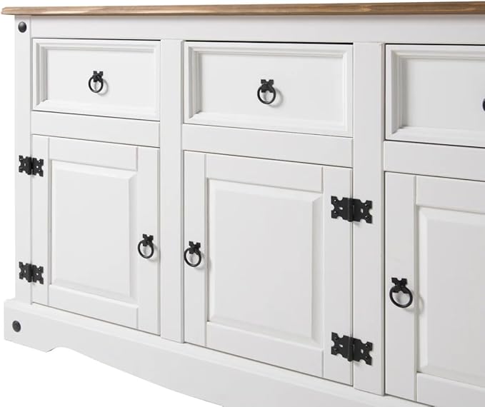 OS Home and Office Furniture Cottage Series Wood Buffet Sideboard in White - Image 7