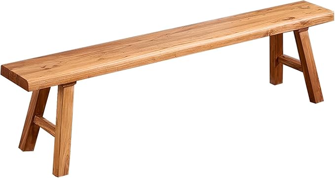 55.1in Wood Bench Indoor – Rustic Farmhouse Entryway Bench, Skinny Bench Design by ZPrestiCraftbl