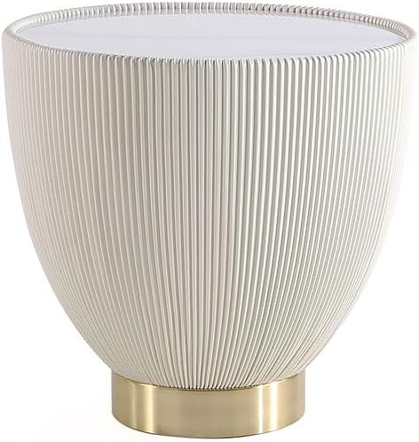 Manhattan Comfort Anderson Modern 18" Round End Table 2.0 | Ceramic Marble by ManhattanComfort