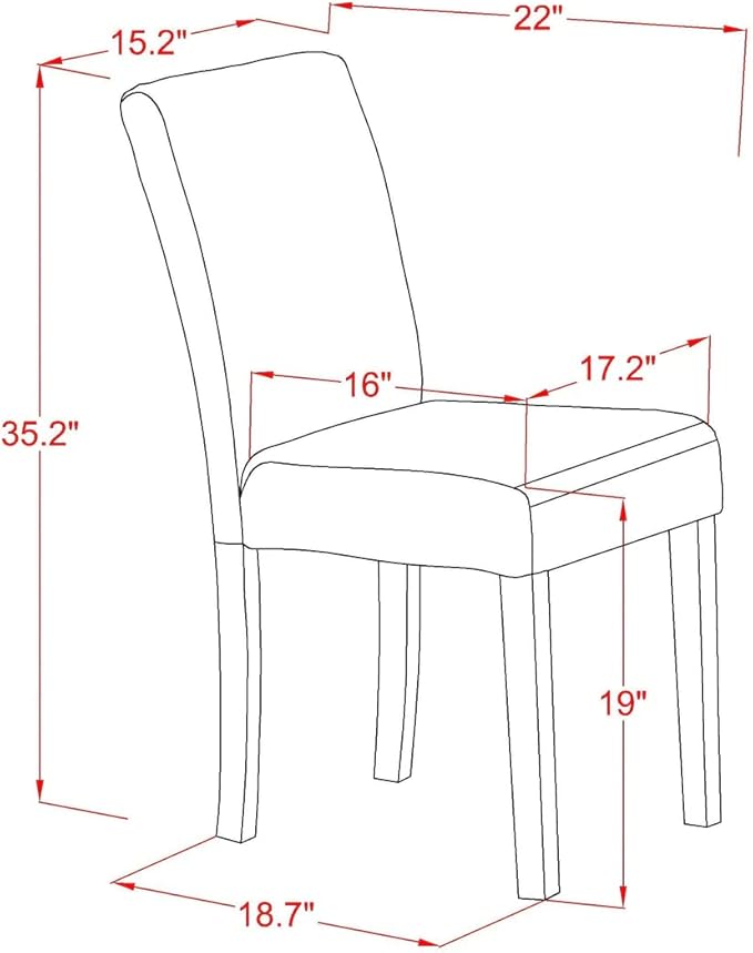 East West Furniture LGAB9-BLK-61 9 Piece Dining Set Includes a Rectangle Dining - Image 13