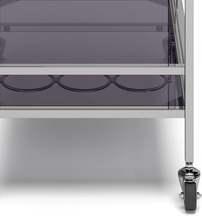 SIMPLIHOME Watts Modern 26 inch Wide Bar Cart in Chrome - Image 9