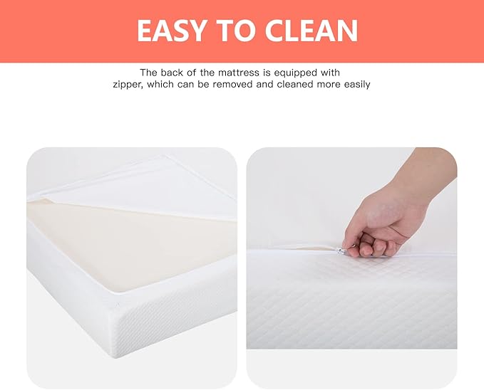 FDW | 5 Inch Twin Mattress | Medium Firm | Gel Memory Foam Mattress | White | - Image 4