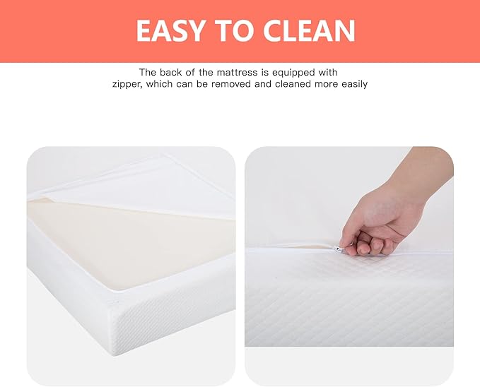 FDW | 5 Inch Queen Mattress | Medium Firm | Gel Memory Foam Mattress | White | - Image 5