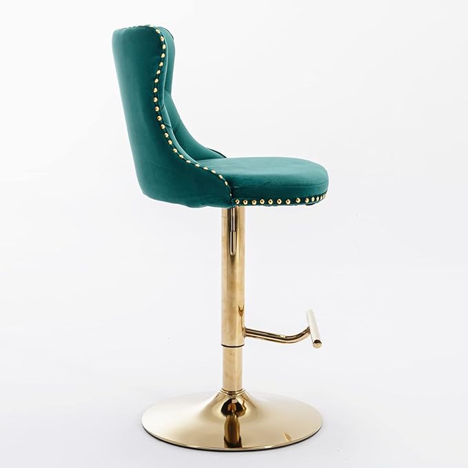PacknWood Acosure Golden Swivel Velvet Bar Stools Adjusatble Seat Height from - Image 4