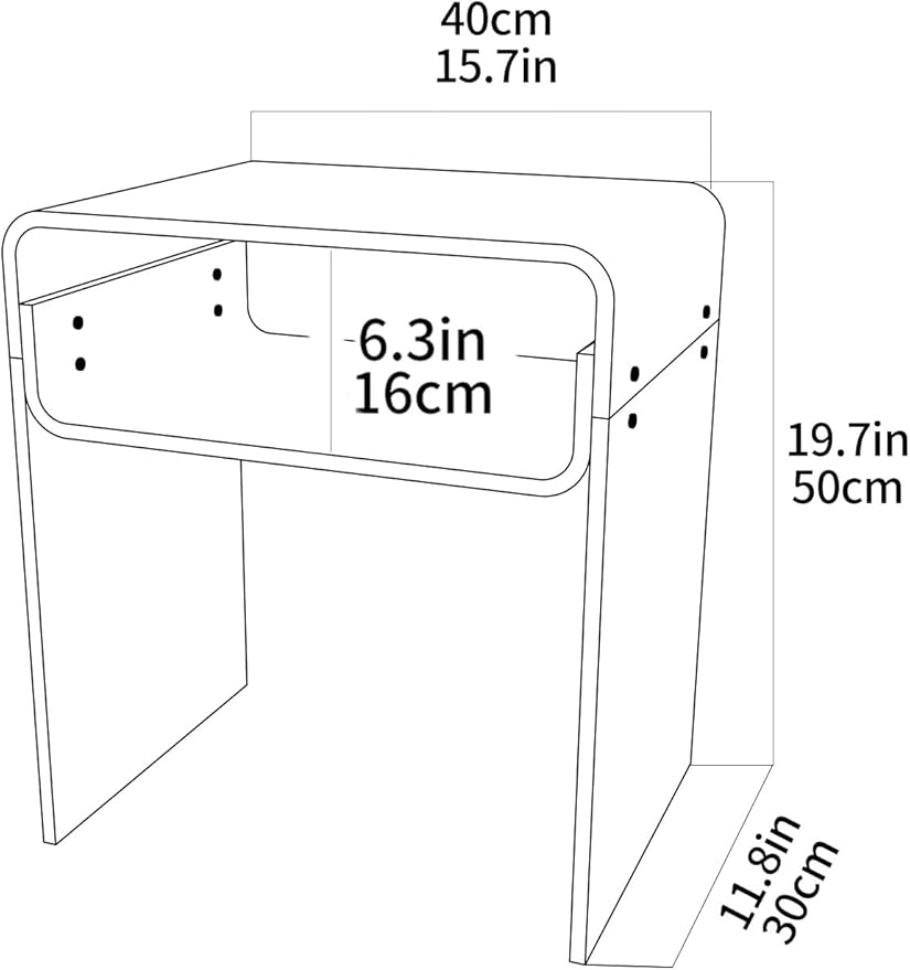 Clear Acrylic End Table 2-Tier Bedside nightstand - Image 3