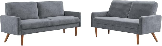 Kent 2 Piece Velvet Sofa and Loveseat Set, European Style - Image 7