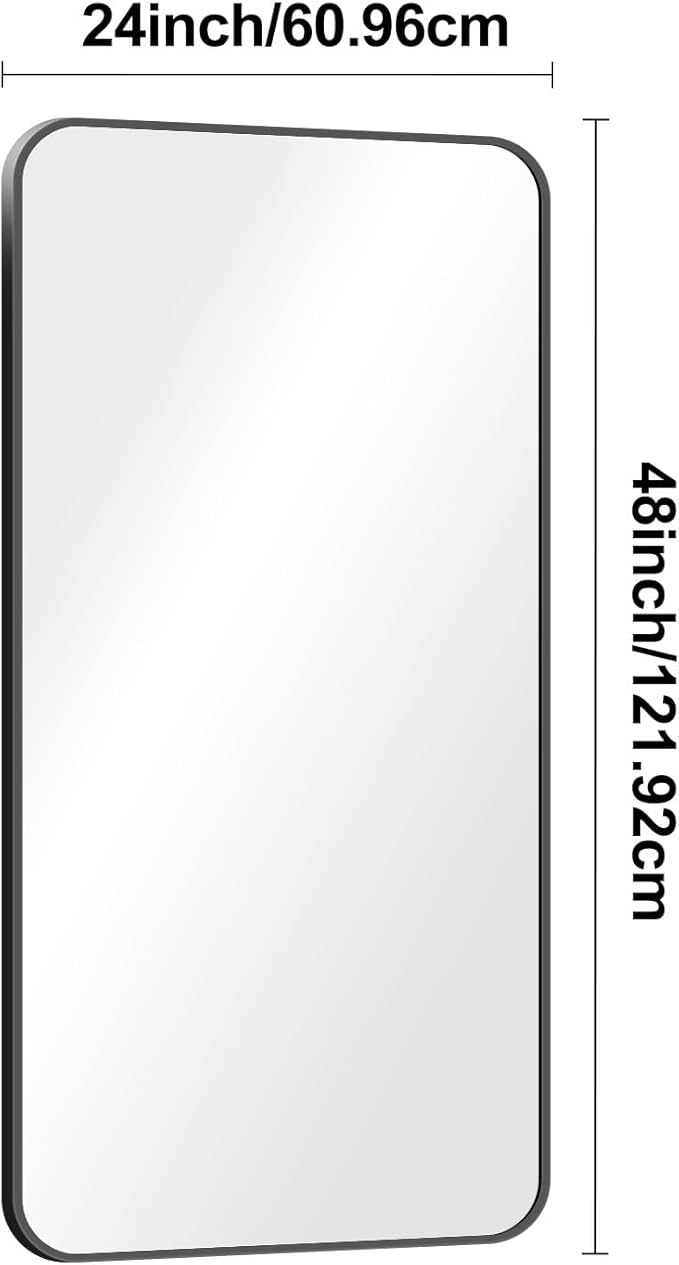 BONEWEI 24x48 inch Bathroom Mirror, Wall Mounted Bathroom Frame Vanity Mirror - Image 7
