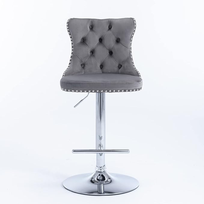 PacknWood Acosure Swivel Velvet Barstools Adjusatble Seat Height from 25-33" - Image 4