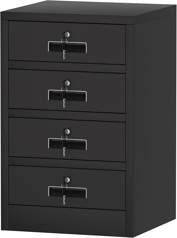 Metal Storage Cabinet with Lockable Drawers by JINGUR