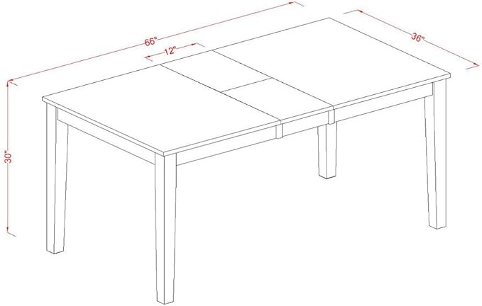 East West Furniture NIQU5-WHI-W 5 Piece Dining Set Includes a Rectangle Dining - Image 7