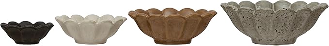 Creative Co-Op Stoneware Flower Bowls by CreativeCo-Op