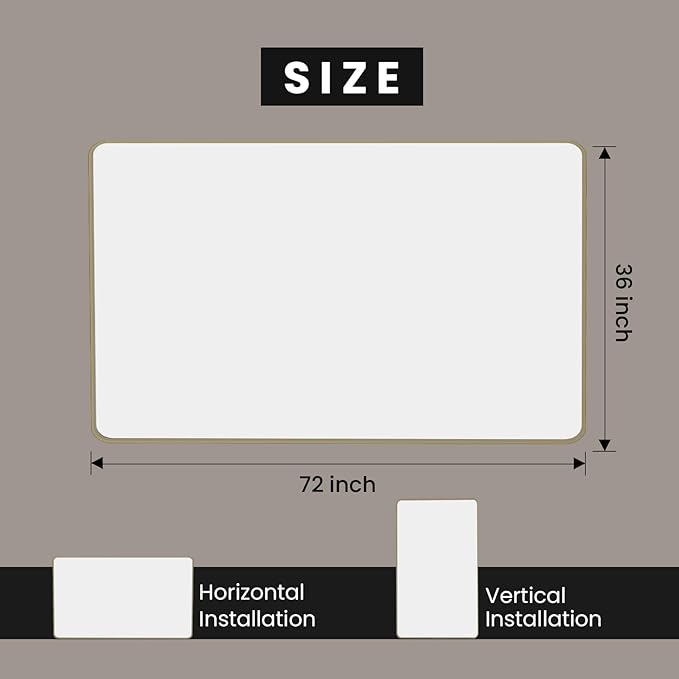 Bronze Bathroom Mirror 72x36 Inch, Brushed Bronze Metal Frame Mirror - Image 5