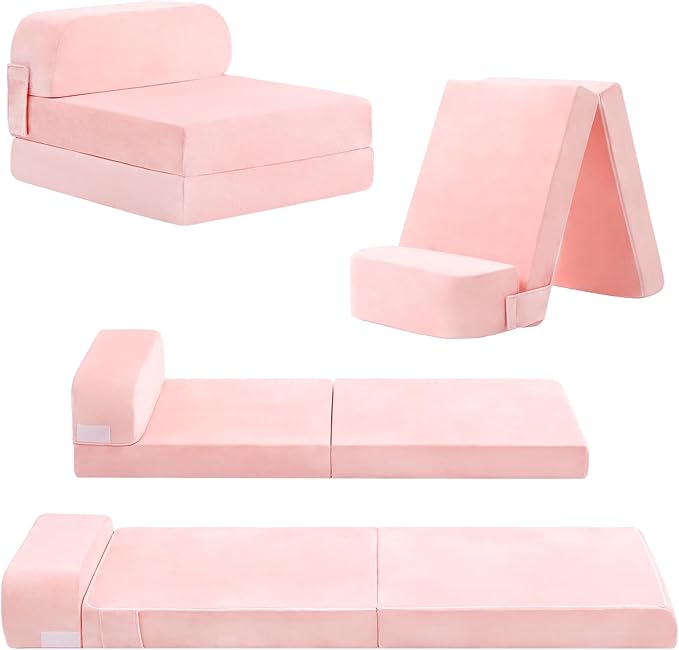 Tiita Folding Sofa Bed for Kids, Toddler Fold Out Couch by TiitaHome