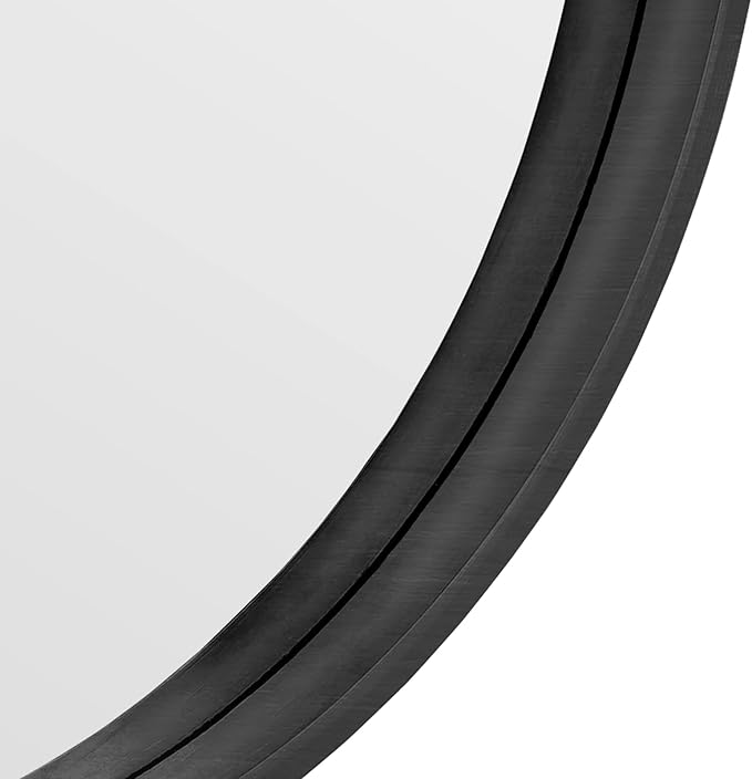 HOMECOOKIN Wood Round Wall Mirror, Large Circle Rustic Accent Decor Mirror - Image 4