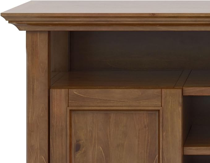 SIMPLIHOME Amherst 54-inch Wide Solid Wood TV Stand in Medium Saddle Brown - Image 6