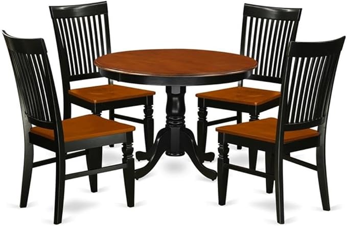 East West Furniture HLWE5-BCH-W 5 Piece Modern Dining Table Set Includes a by EastWestFurniture