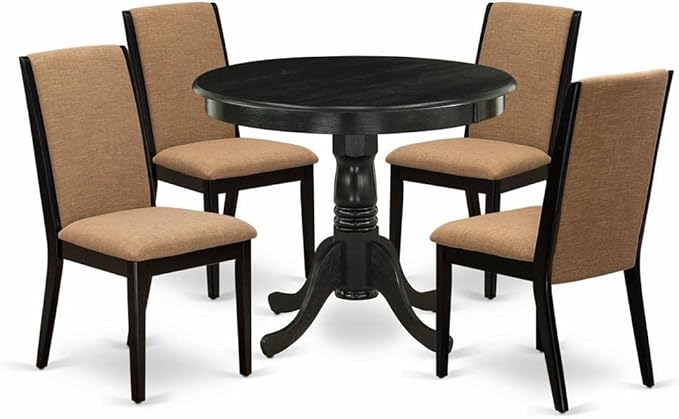 East West Furniture ANLA5-ABK-47 5 Piece Modern Dining Table Set Includes a by EastWestFurniture