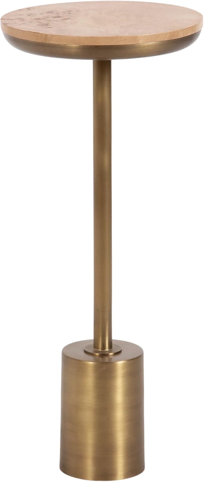 Kate and Laurel Xyler Modern Round Wood and Metal Drink Table, Burlwood and by KateandLaurel