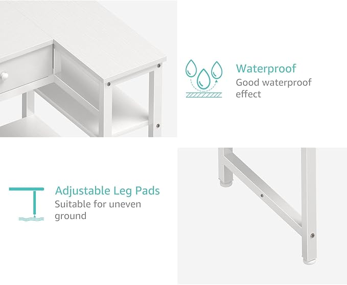 DLisiting Small White L Shaped Desk - Image 7