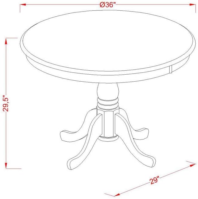 East West Furniture ANTI3-WHI-W 3 Piece Dining Table Set - Image 4