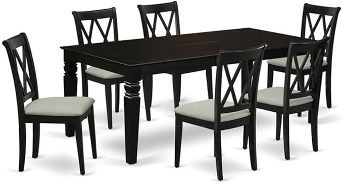 East West Furniture LGCL7-BLK-C 7 Piece Kitchen Table & Chairs Set Consist of a by EastWestFurniture