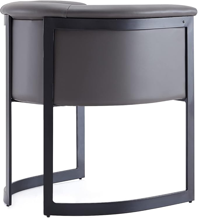 Manhattan Comfort Corso Faux Leather Upholstered Dining Chair, Barrel-Style - Image 6