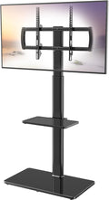 Universal Floor TV Stand with Mount 80 Degree Swivel Height Adjustable and by HEMUDU