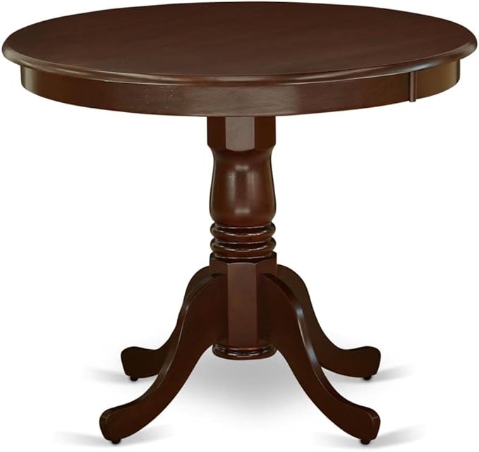 East West Furniture ANAB5-MAH-72 5 Piece Dining Table Set Includes a Round - Image 2
