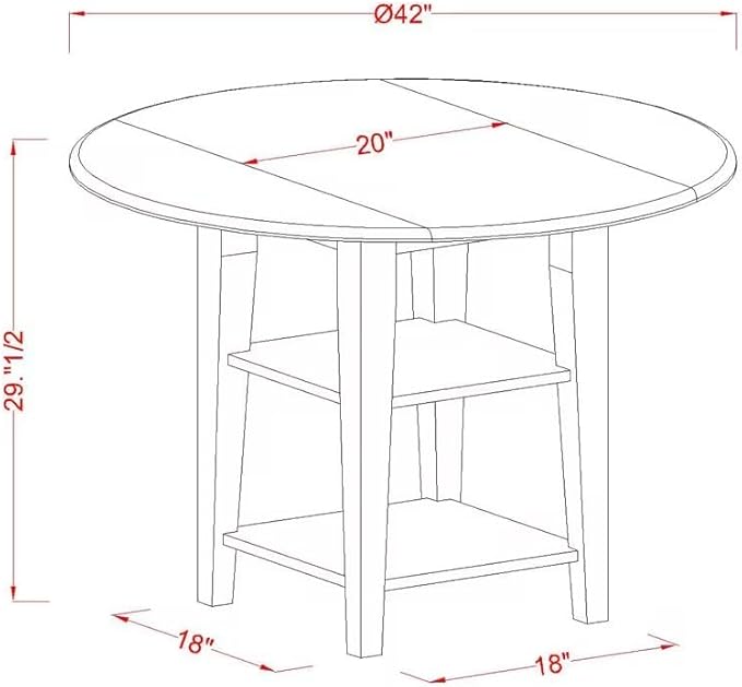 East West Furniture SUAN3-BCH-C 3 Piece Dining Room Table Set Contains a Round - Image 15