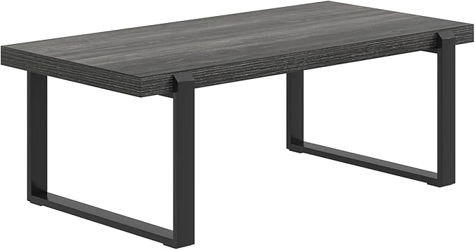FOLUBAN Industrial Coffee Table, Rustic Wood and Metal Center Table, Modern - Image 9