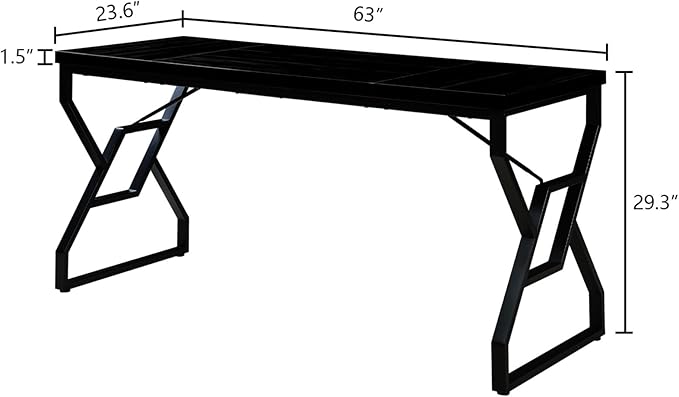 HOMISSUE 63-inch Executive Desk, Large Home Office Desk - Image 2