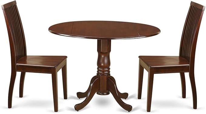 East West Furniture DLIP3-MAH-W 3 Piece Dining Room Furniture Set Contains a by EastWestFurniture