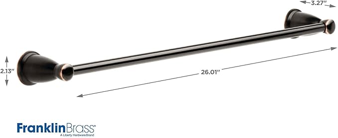 Franklin Brass Kinla 3-Piece Bathroom Set Oil Rubbed Bronze 24" Towel Bar Rack - Image 5