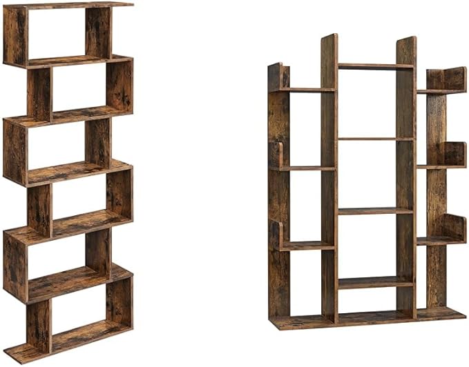 VASAGLE 6-Tier Bookshelf, Tall Display Shelf, Freestanding Storage Shelf by VASAGLEbySONGMICSHOME