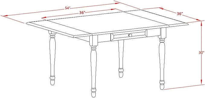 East West Furniture MZGR5-MAH-W 5 Piece Modern Dining Table Set Includes a - Image 14