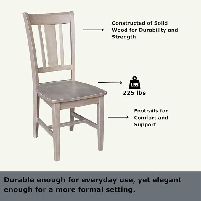International Concepts Set of Two San Remo Splatback Chairs, Washed Gray Taupe - Image 6