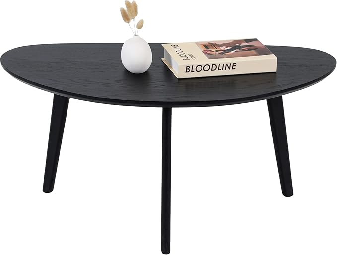 FIRMINANA Small Black Oval Coffee Table by Unknown